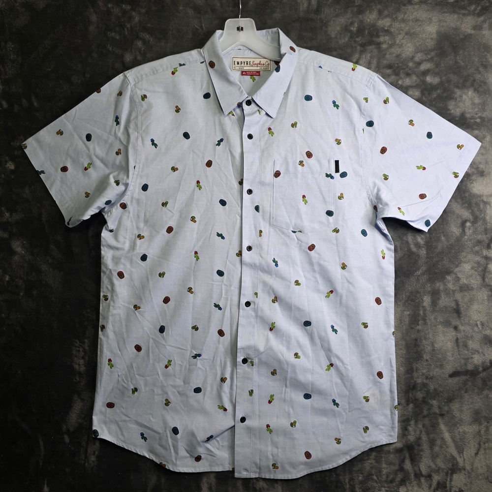 Empyre Surplus Co. Short Sleeve Button Down Mens XL. Luche Libre Pattern.